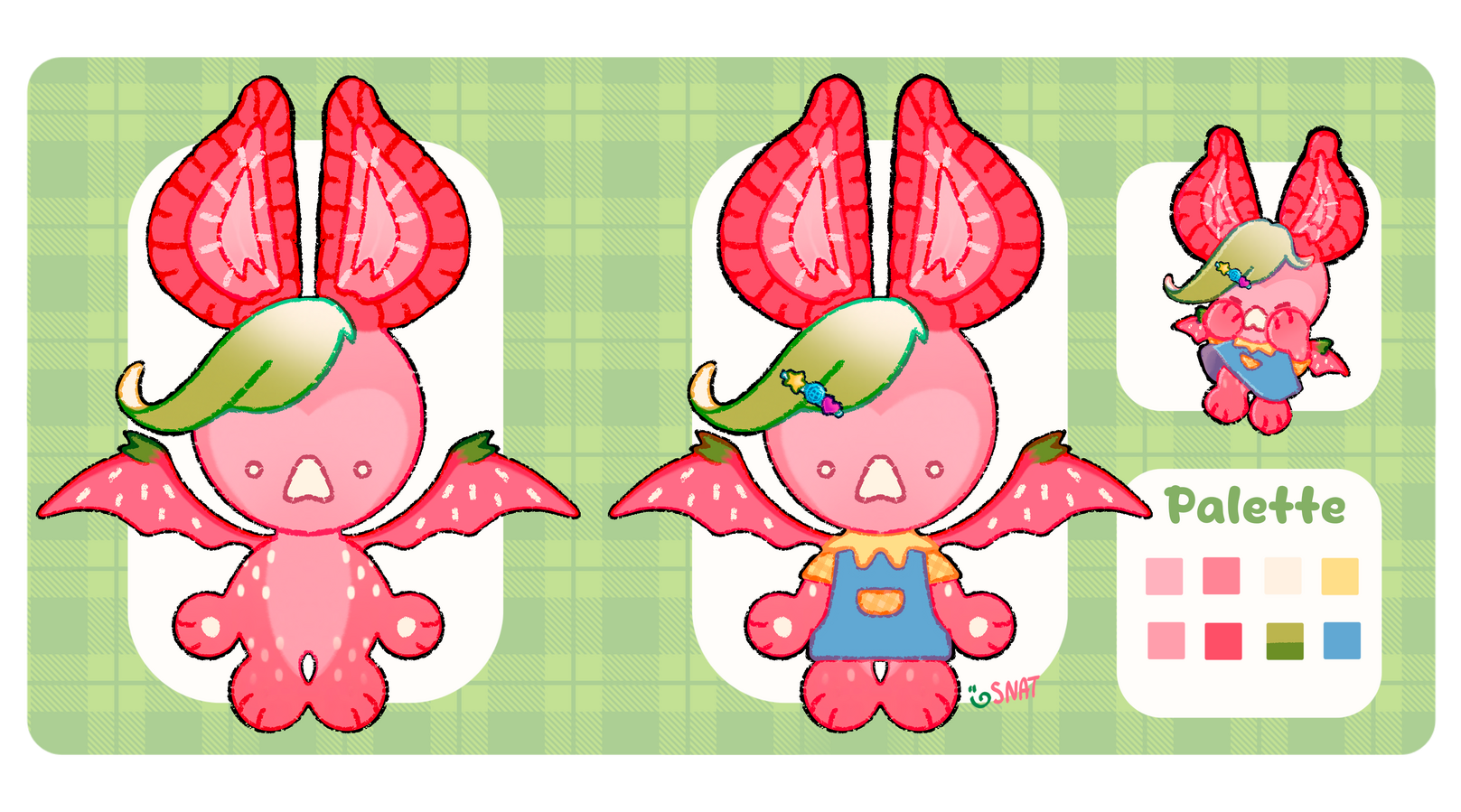 Untitled fruit bat: strawberry